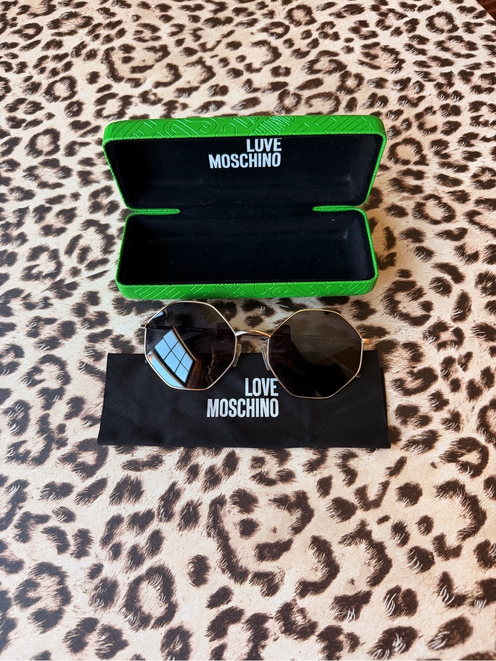 Love Moschino Gold Frame Sunglasses with Black Lenses
